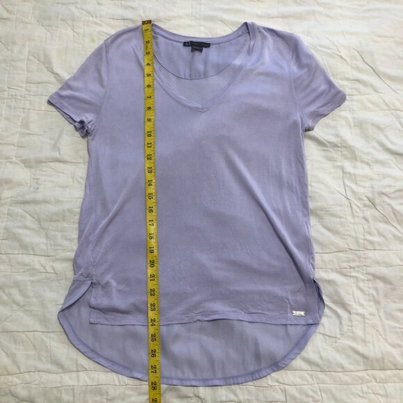 3/$25 ❥ Armani Exchange V Neck Lightweight Lavender Pastel Viscose Top Tee Small - Picture 11 of 11